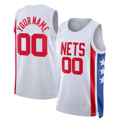 Custom B.Nets Unisex 2022-23 Custom Swingman Jersey Classic Edition White American Stitched Basketball Jersey - Main View