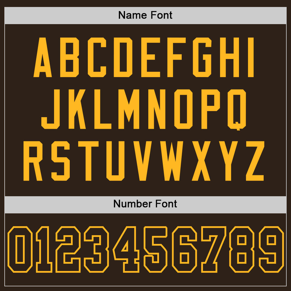 Custom Brown Brown-Gold Mesh Authentic Football Jersey view 4