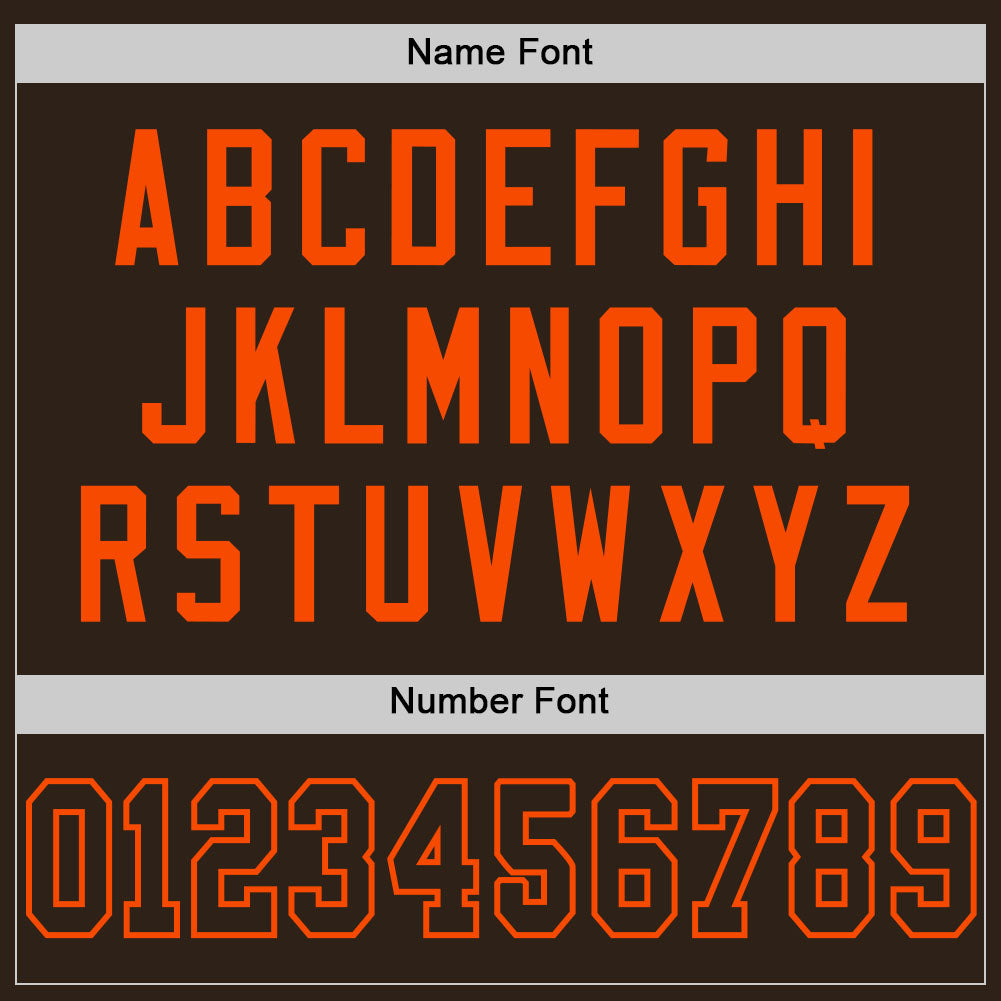 Custom Brown Brown-Orange Mesh Authentic Football Jersey view 4