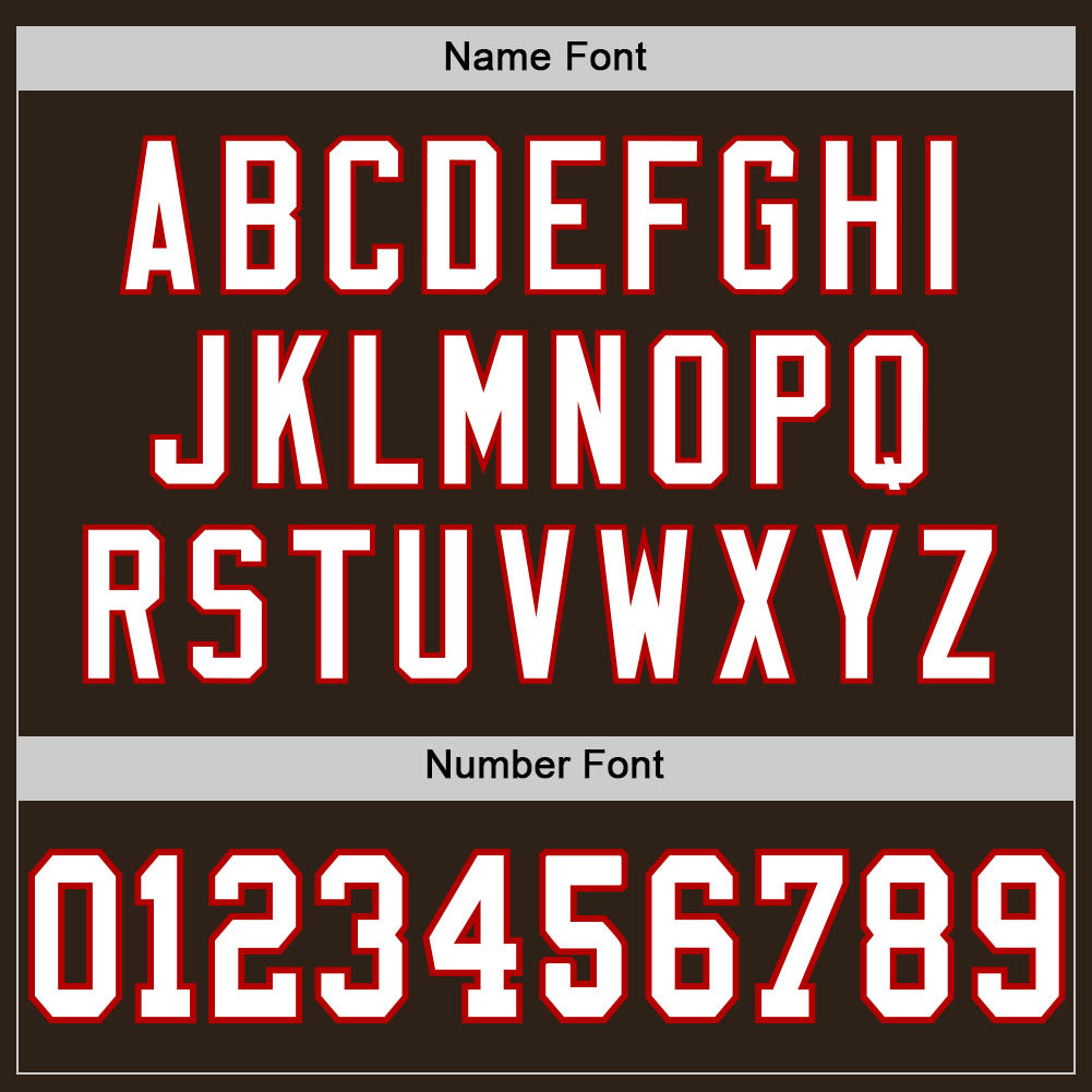 Custom Brown White-Red Mesh Authentic Football Jersey view 4