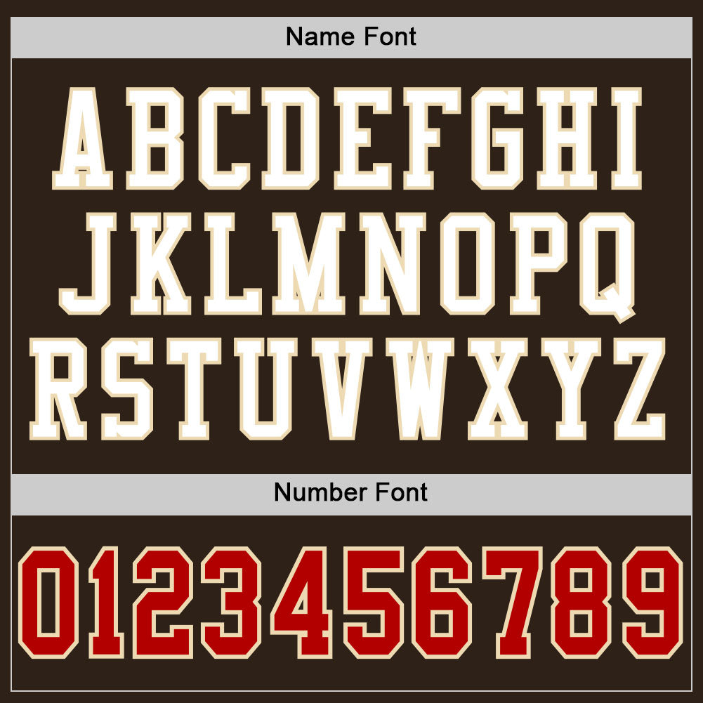 Custom Brown Red-Cream Mesh Authentic Football Jersey view 4
