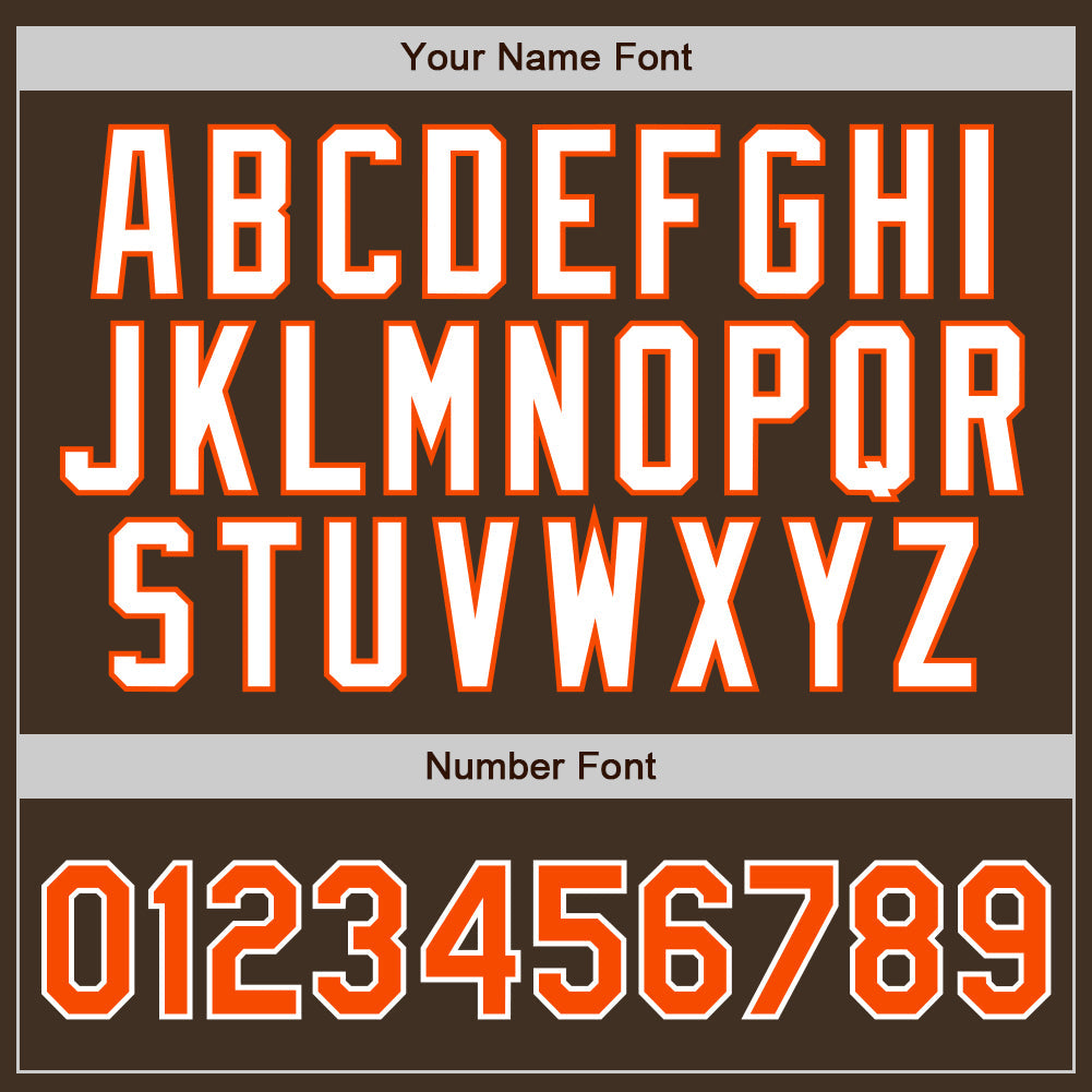 Custom Brown Orange Pinstripe Orange-White Authentic Baseball Jersey view 4