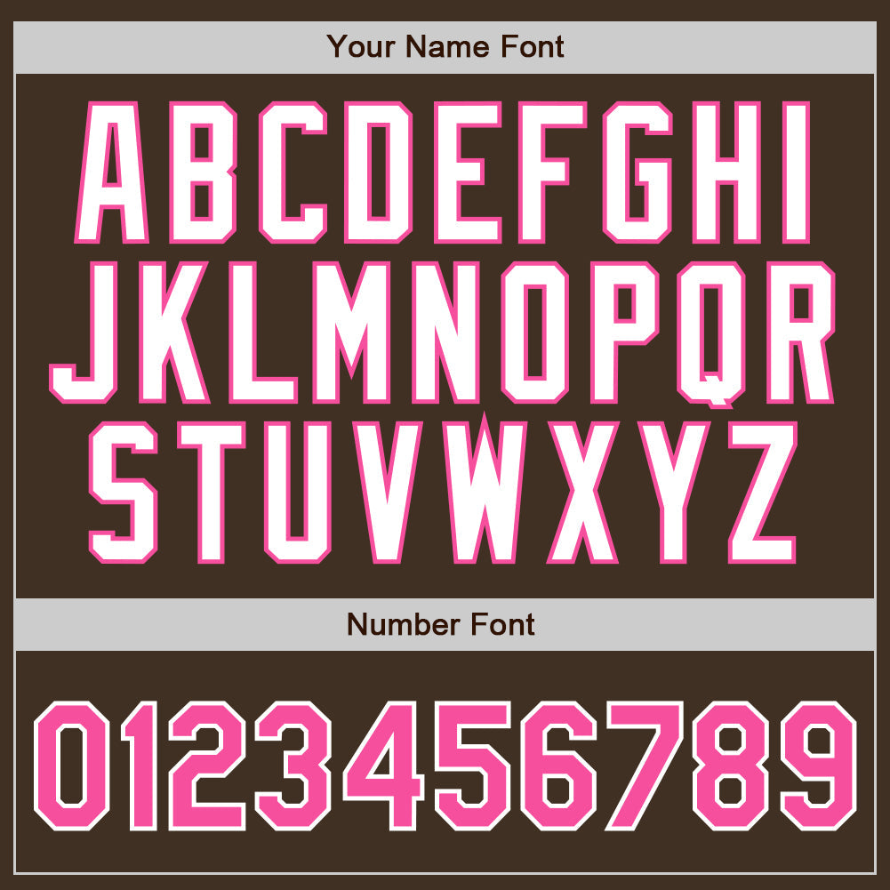 Custom Brown White Pinstripe Pink-White Authentic Baseball Jersey view 4