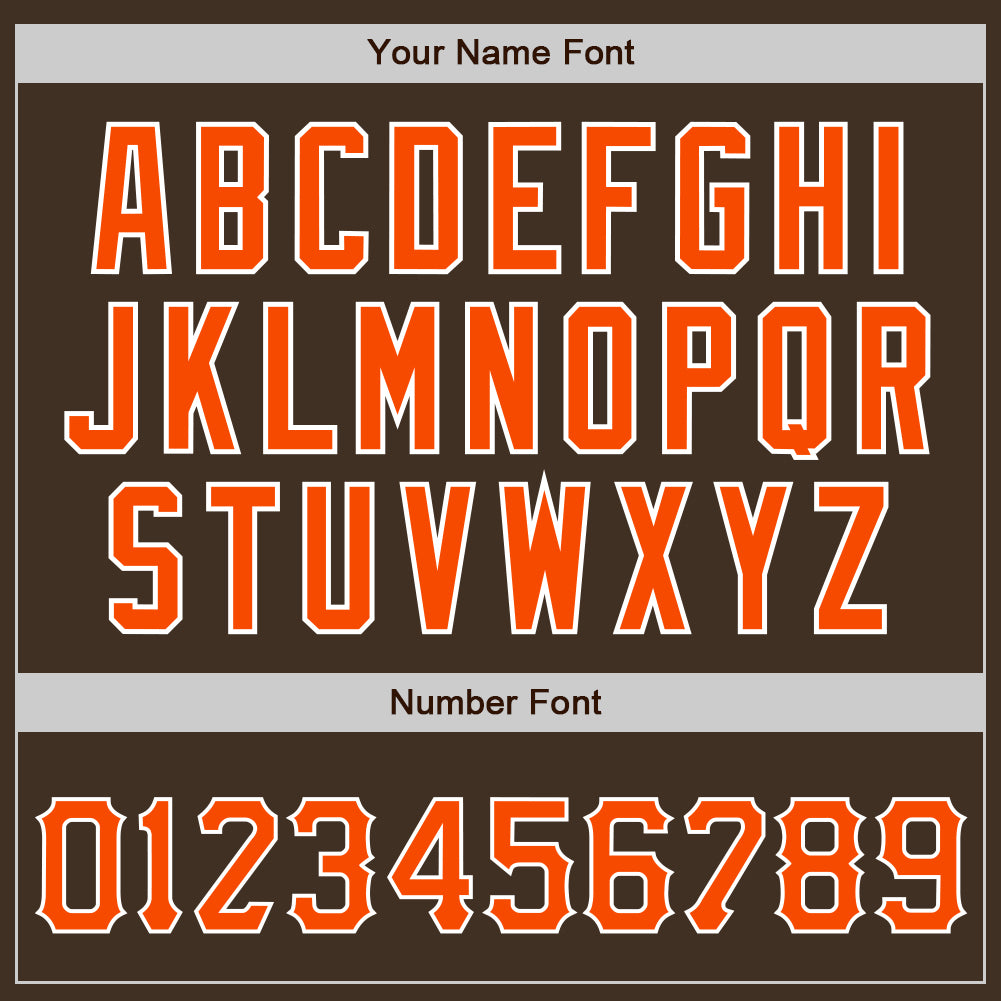 Custom Brown Orange-White Authentic Baseball Jersey view 5
