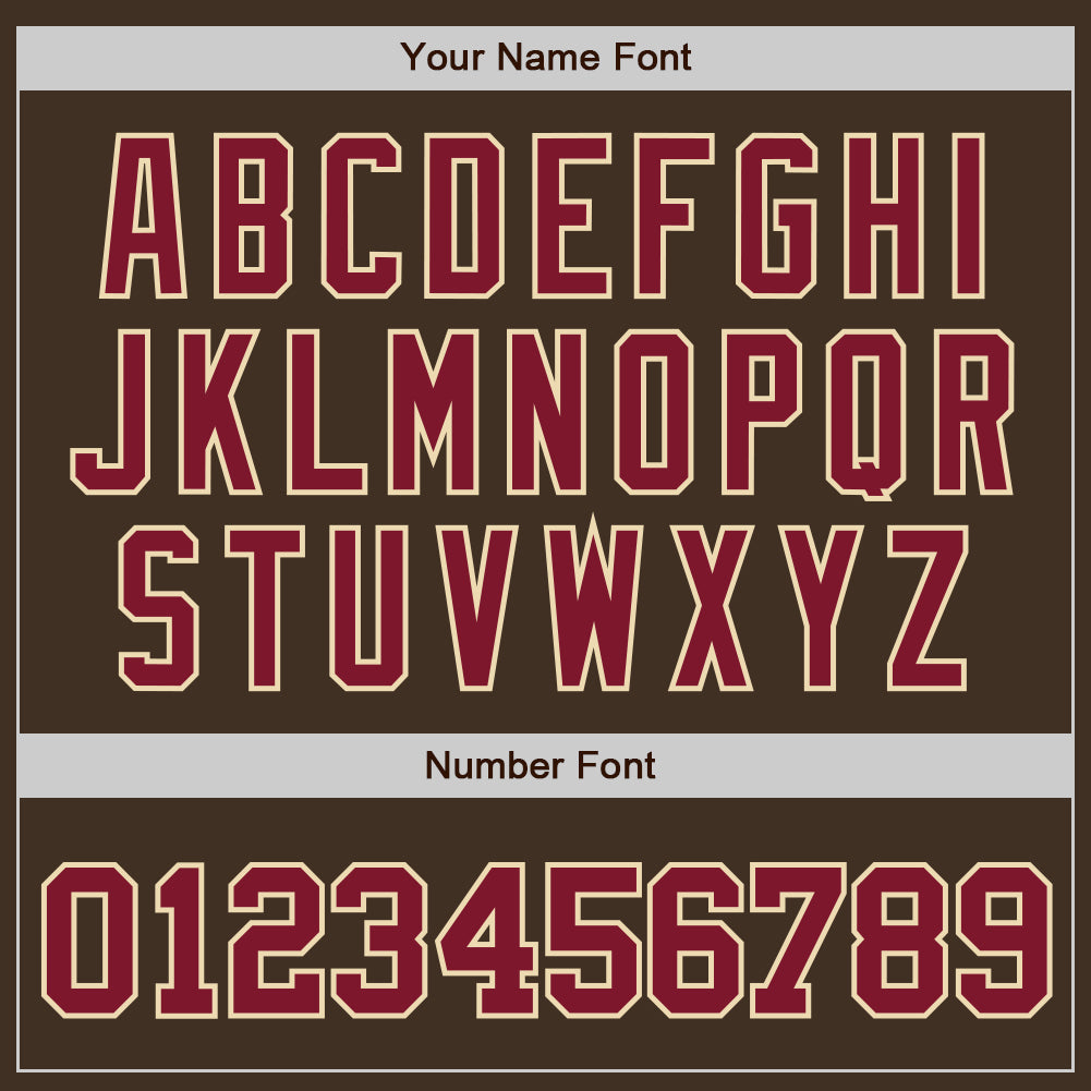 Custom Brown Crimson-City Cream Authentic Baseball Jersey view 5