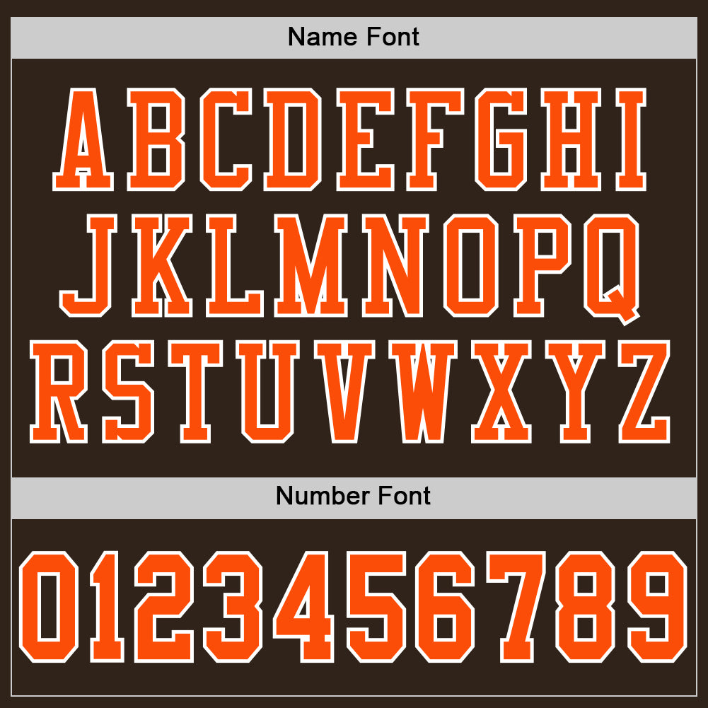 Custom Brown Orange-White Mesh Authentic Football Jersey view 4