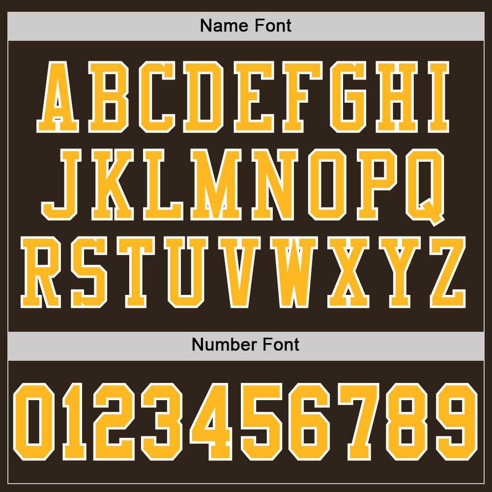 Custom Brown Gold-White Mesh Authentic Football Jersey view 4