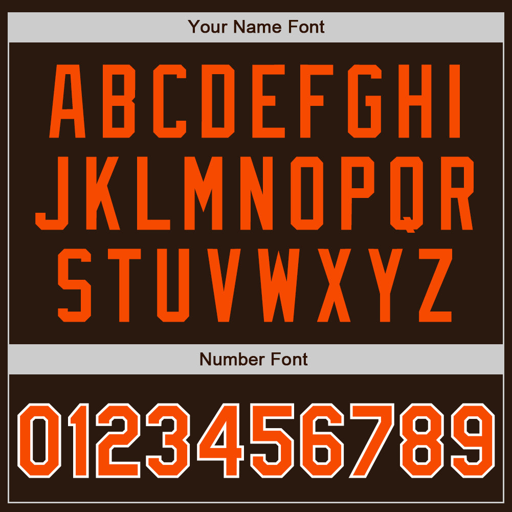 Custom Brown Orange-White Authentic Baseball Jersey view 5