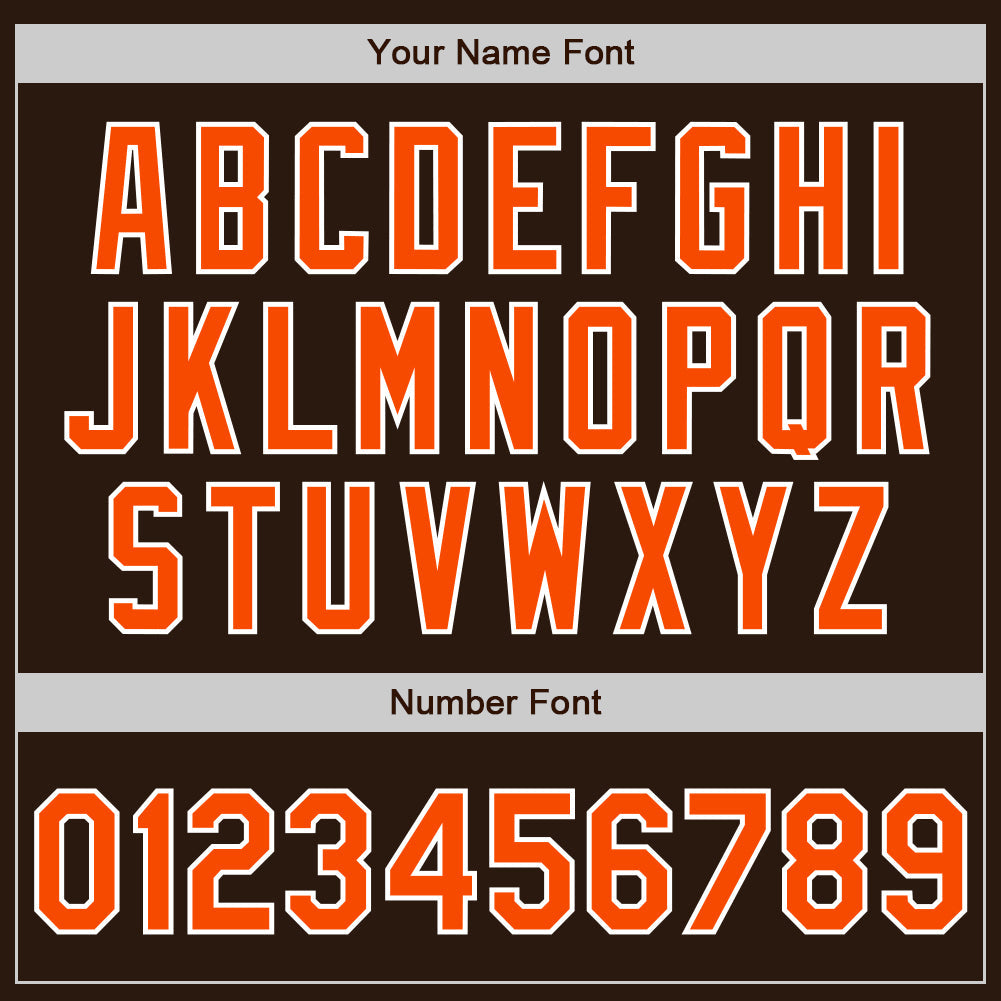 Custom Brown Orange Pinstripe Orange-White Authentic Baseball Jersey view 5