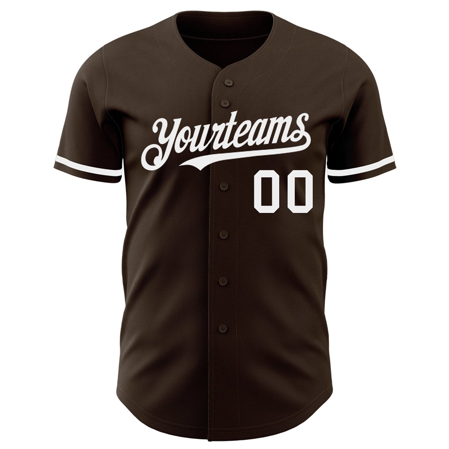 Custom Brown White Authentic Baseball Jersey view 2