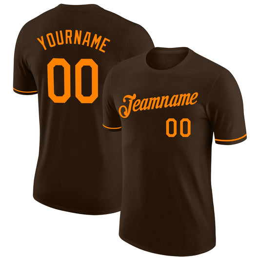 Custom Brown Bay Orange Performance T-Shirt - Main View