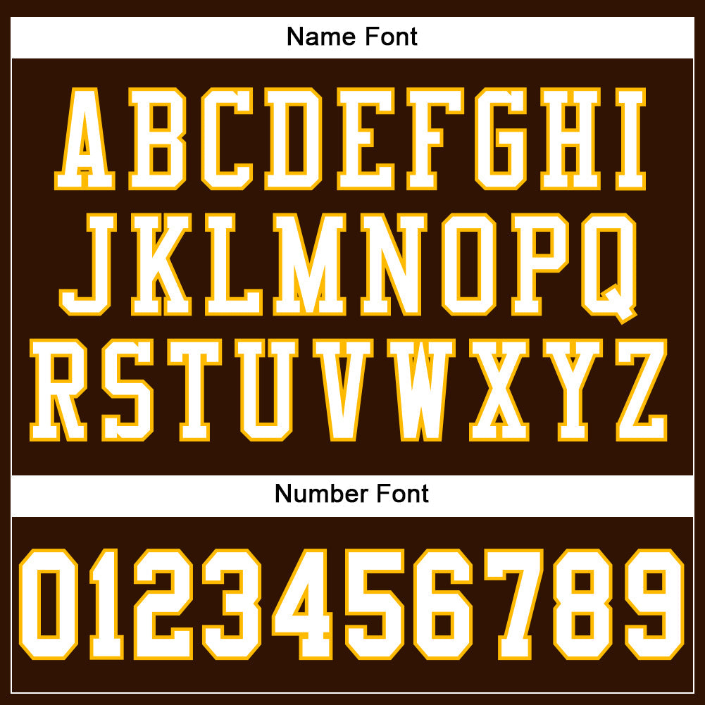 Custom Brown White-Gold Mesh Authentic Football Jersey view 4