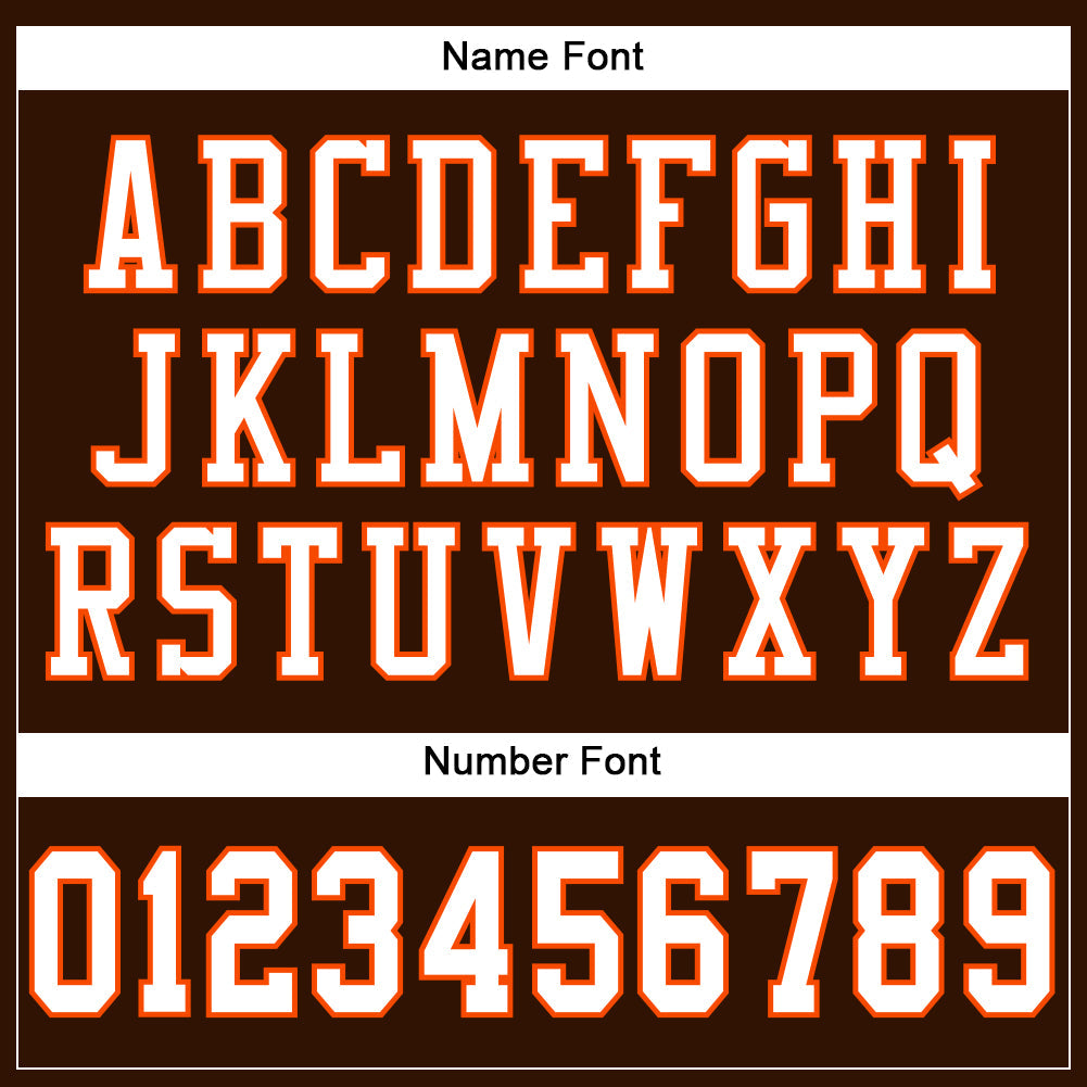 Custom Brown White-Orange Mesh Authentic Football Jersey view 4