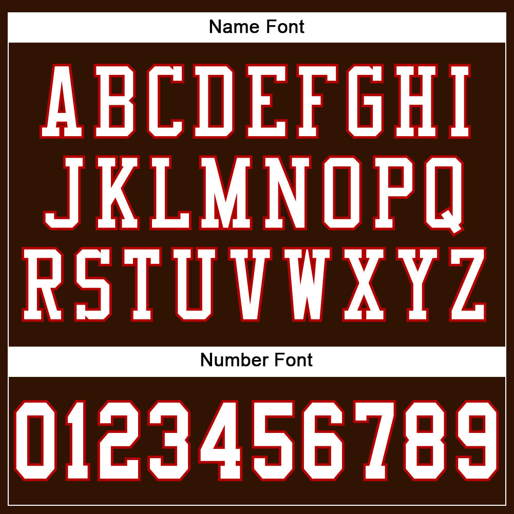 Custom Brown White-Red Mesh Authentic Football Jersey view 4