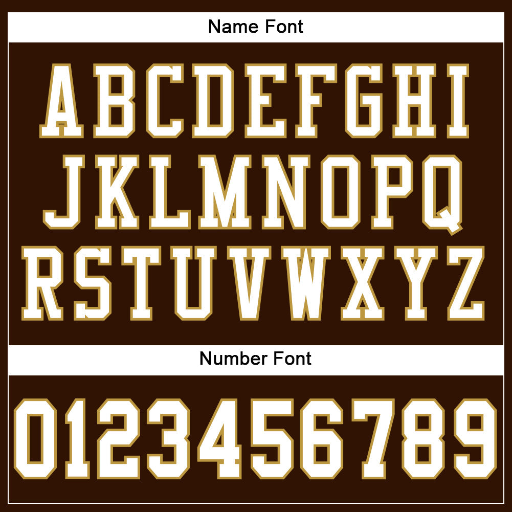 Custom Brown White-Old Gold Mesh Authentic Football Jersey view 4