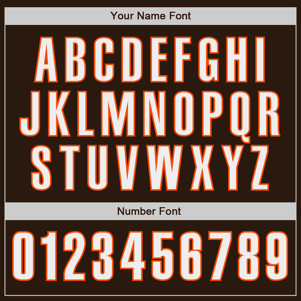 Custom Brown White-Orange Authentic Baseball Jersey view 5