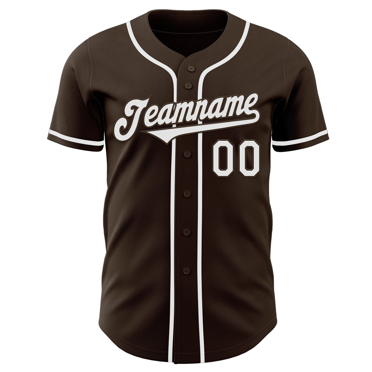 Custom Brown White Authentic Baseball Jersey view 2
