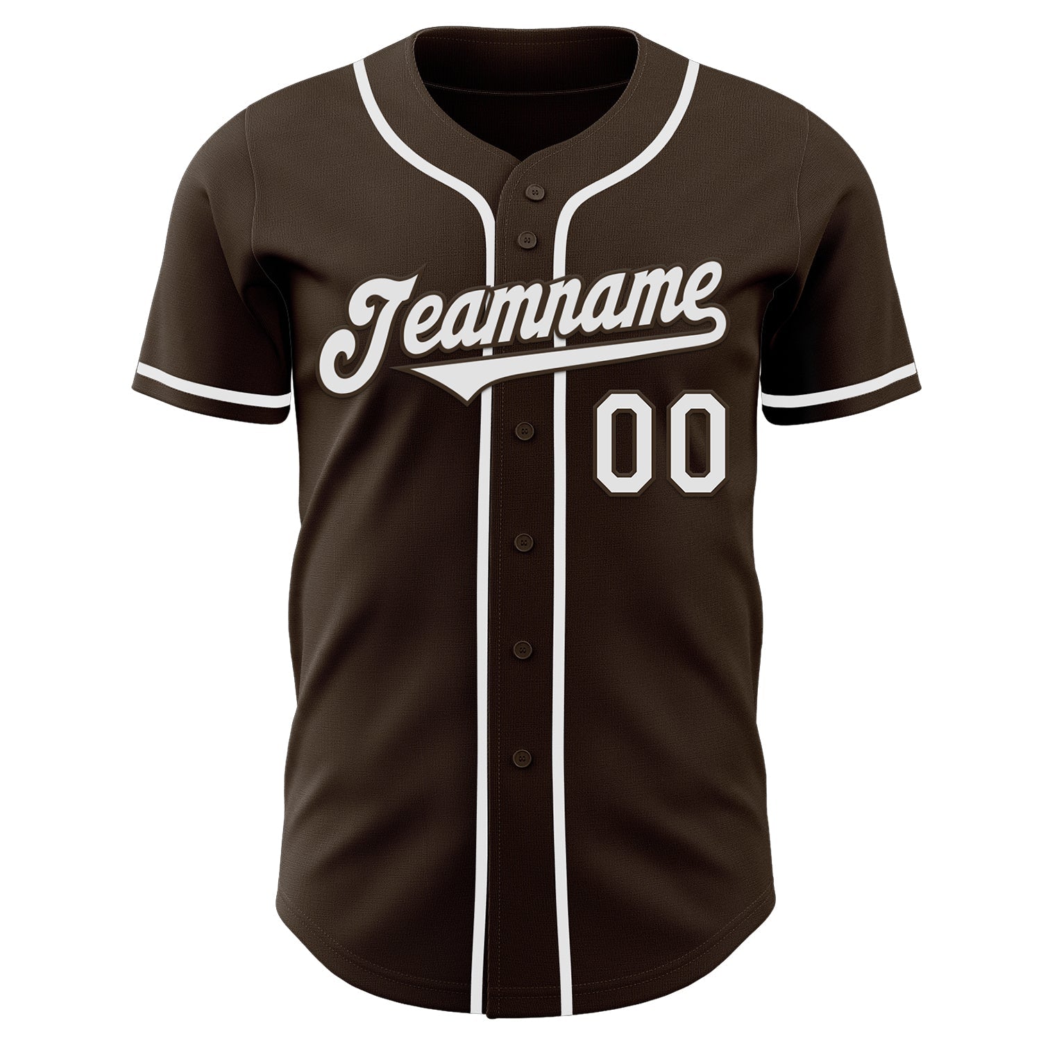 Custom Brown White Authentic Baseball Jersey view 2