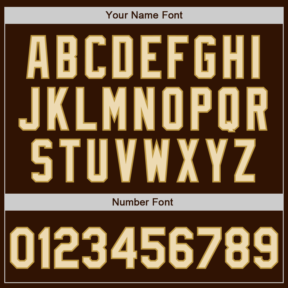 Custom Brown Cream-Old Gold Authentic Baseball Jersey view 4