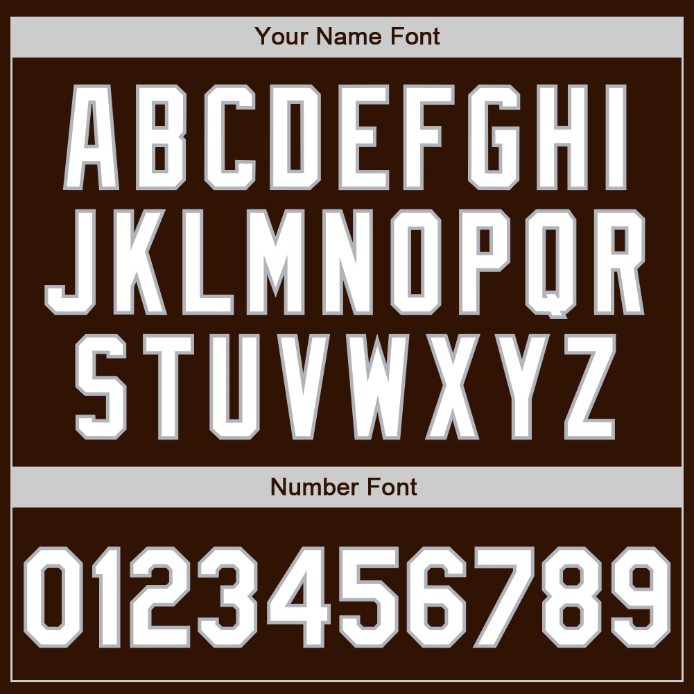 Custom Brown White-Gray Authentic Baseball Jersey view 8