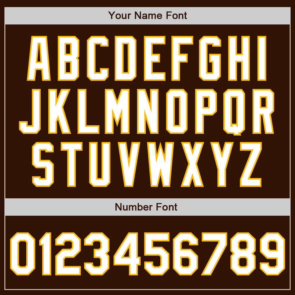 Custom Brown White-Gold Authentic Baseball Jersey view 4