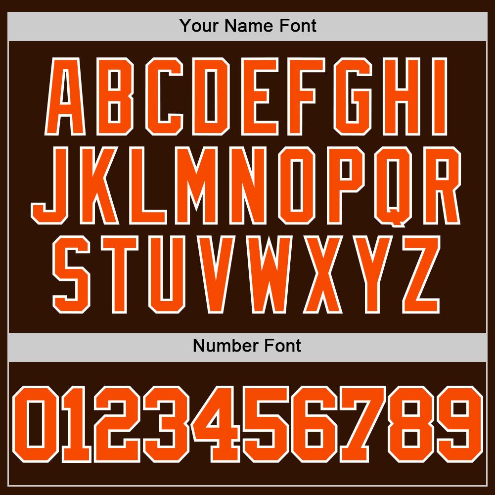 Custom Brown Orange-White Authentic Basketball Jersey view 3