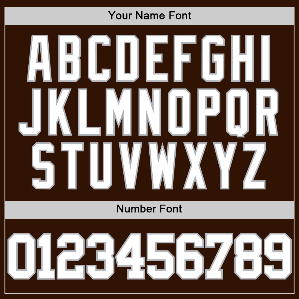 Custom Brown White-Gray Authentic Basketball Jersey view 3