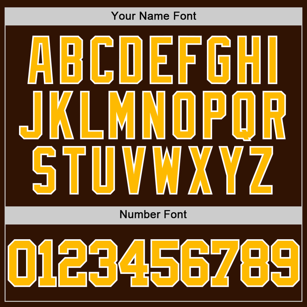 Custom Brown Gold-White Authentic Basketball Jersey view 3