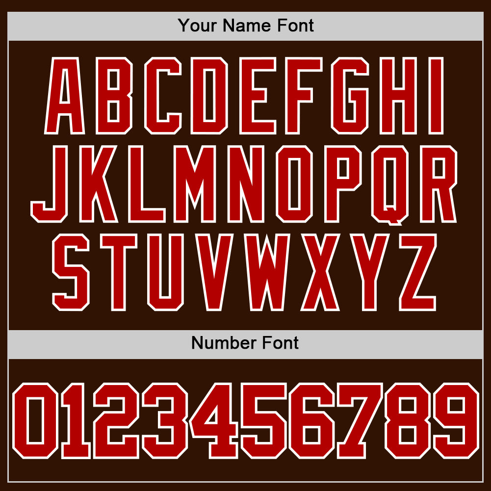 Custom Brown Red-White Authentic Basketball Jersey view 3