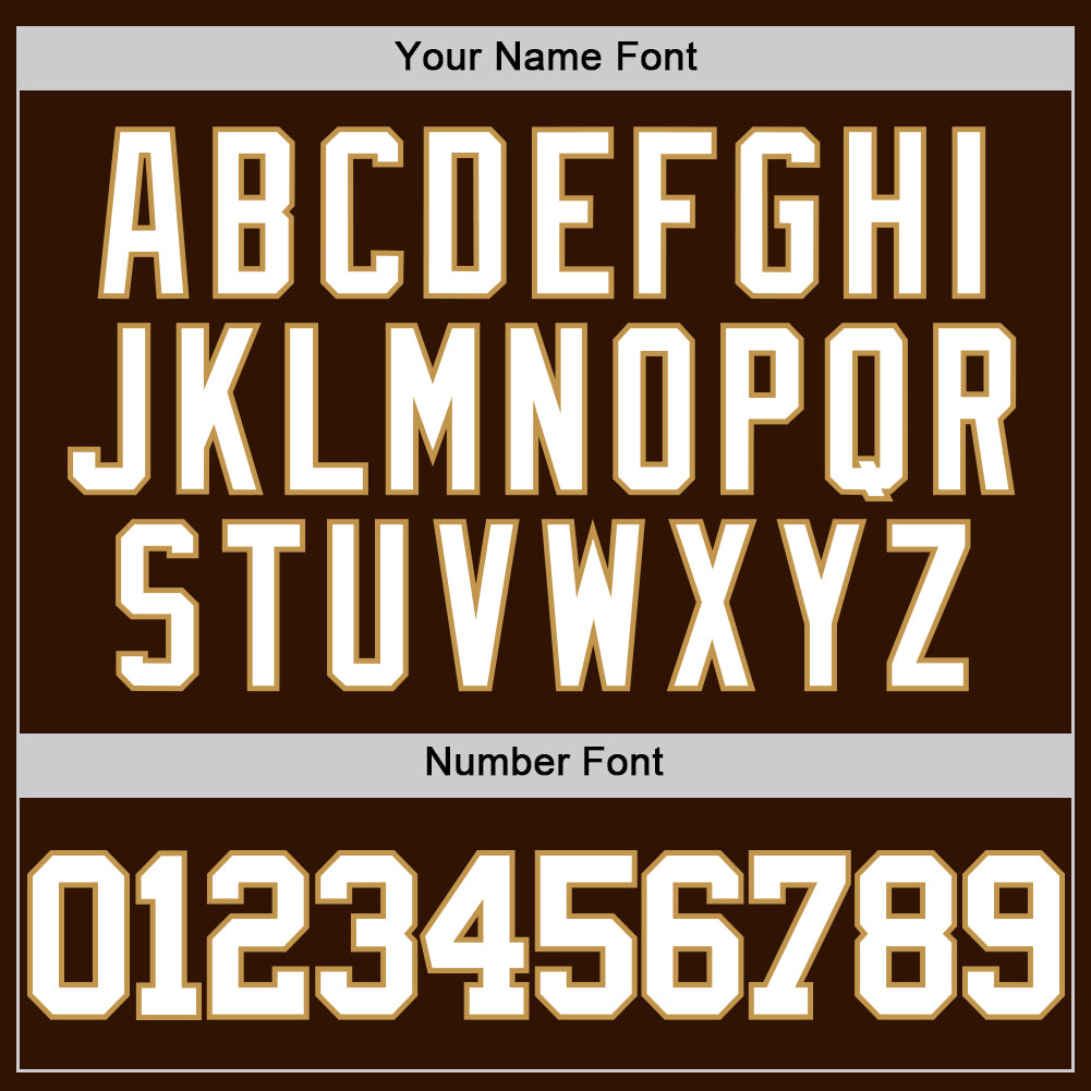 Custom Brown White-Old Gold Authentic Basketball Jersey view 3