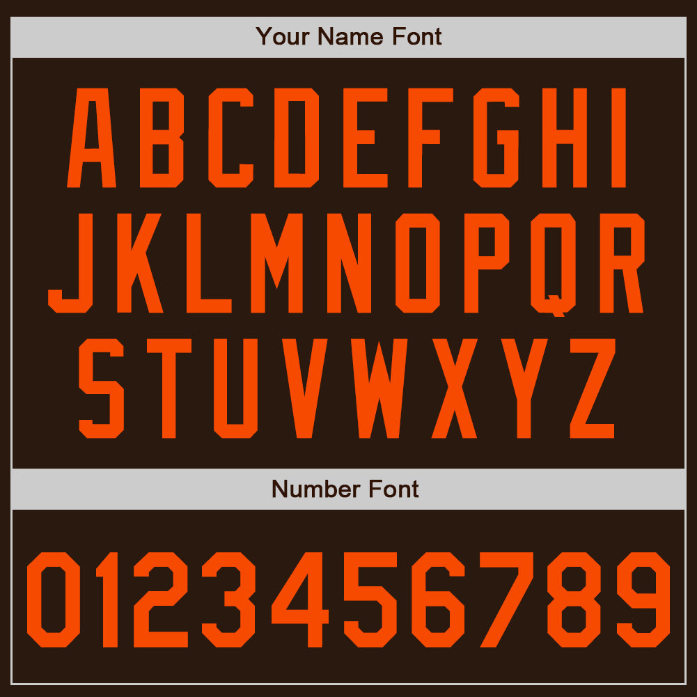Custom Brown Orange Authentic Baseball Jersey view 5
