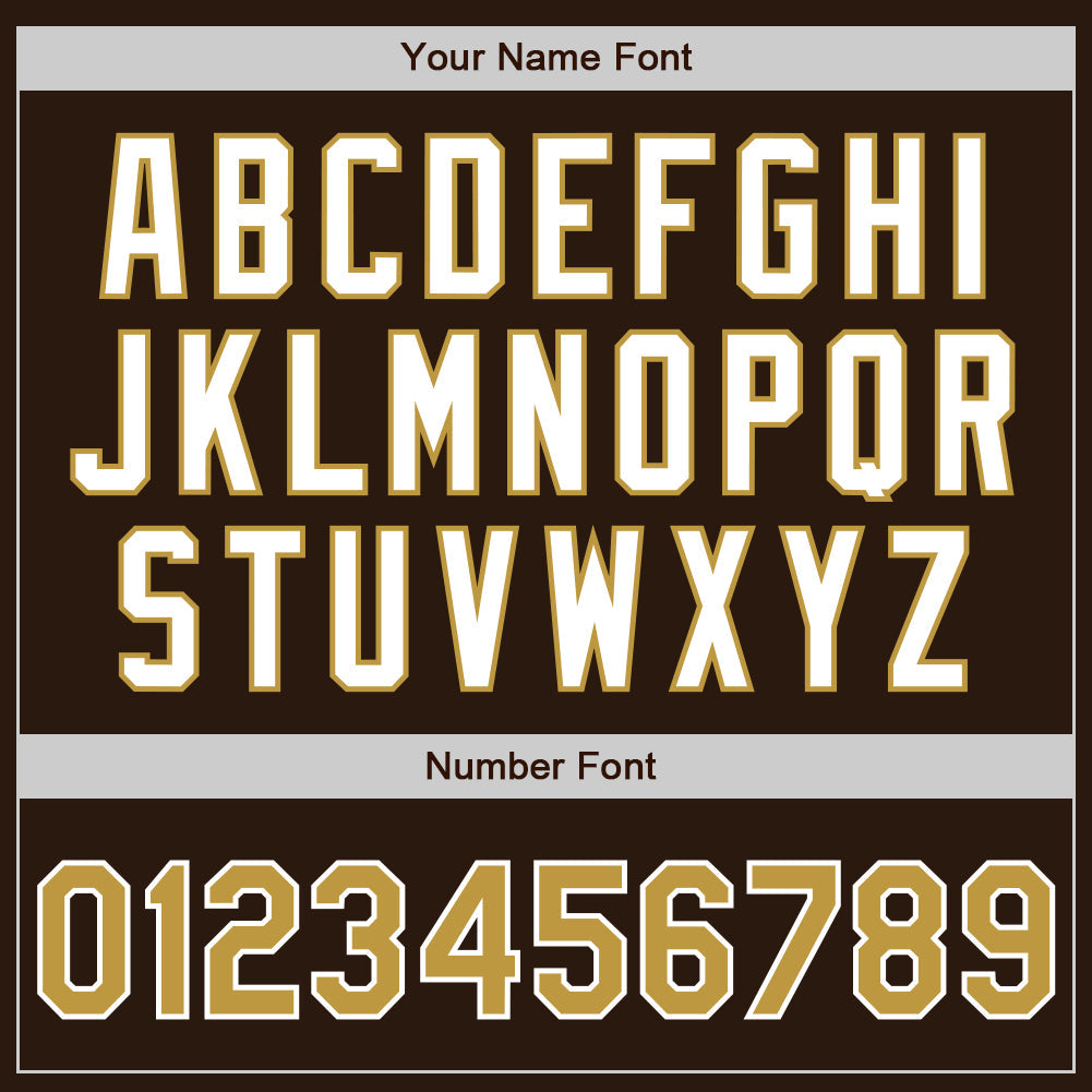 Custom Brown Old Gold-White Authentic Baseball Jersey view 5
