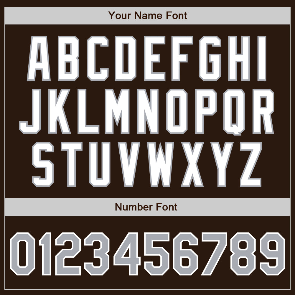 Custom Brown Gray-White Authentic Baseball Jersey view 5