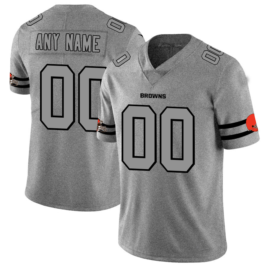 Custom C.Browns 2019 Gray Gridiron Gray Vapor Untouchable Limited Jersey Stitched American Football Jerseys - Main View