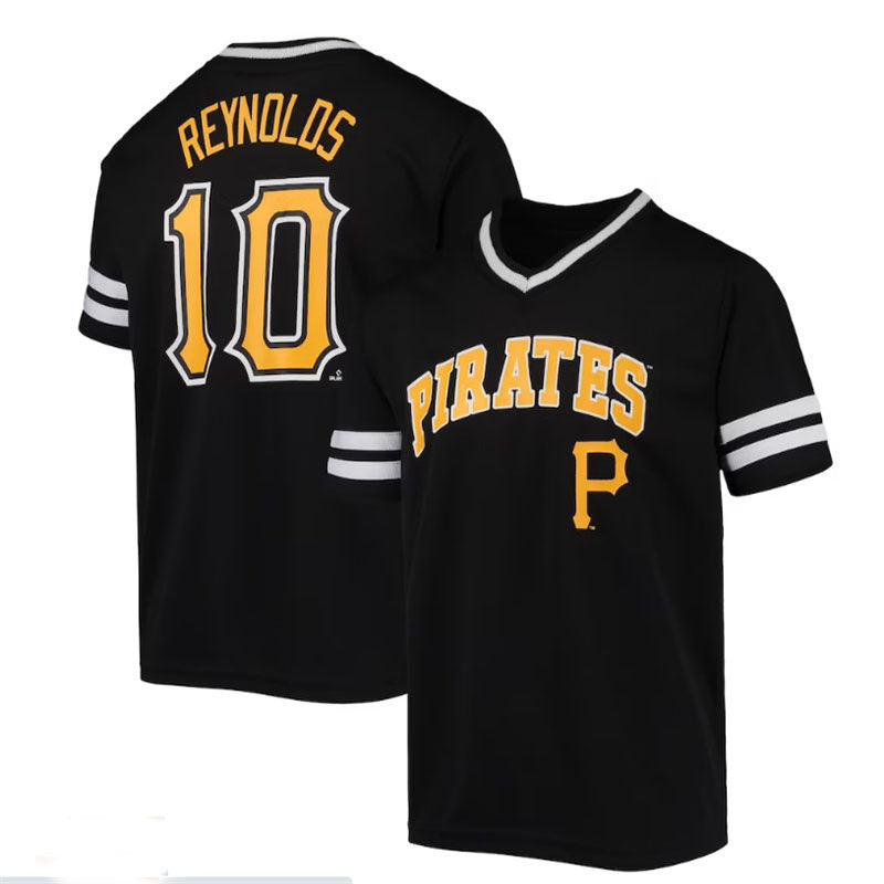 Pittsburgh Pirates #10 Bryan Reynolds Black Player Logo Jersey Baseball Jerseys - Main View