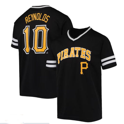 Pittsburgh Pirates #10 Bryan Reynolds Black Player Logo Jersey Baseball Jerseys - Main View