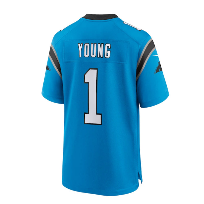 C.Panthers #1 Bryce Young 2023 Draft First Round Pick Alternate Game Jersey - Blue Stitched American Football Jerseys - Main View