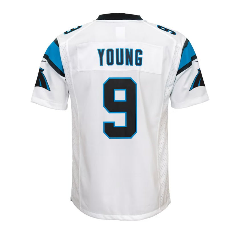 C.Panthers #9 Bryce Young 2023 Draft First Round Pick Game Jersey - White Stitched American Football Jerseys - Main View