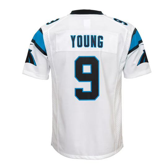 C.Panthers #9 Bryce Young 2023 Draft First Round Pick Game Jersey - White Stitched American Football Jerseys - Main View