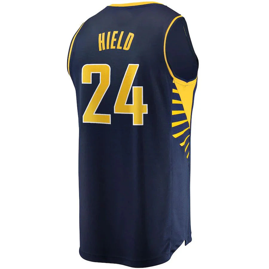 IN.Pacers #24 Buddy Hield Fanatics Branded 2021-22 Fast Break Replica Jersey Icon Edition Navy Stitched American Basketball Jersey - Main View