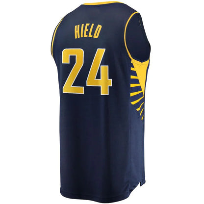 IN.Pacers #24 Buddy Hield Fanatics Branded 2021-22 Fast Break Replica Jersey Icon Edition Navy Stitched American Basketball Jersey - Main View