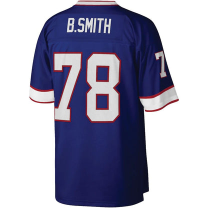 B.Bills #78 Bruce Smith Mitchell & Ness Royal 1990 Legacy Replica Jersey Stitched American Football Jerseys - Main View