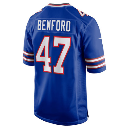 B.Bills #47 Christian Benford Royal Game Jersey Stitched American Football Jerseys - Main View