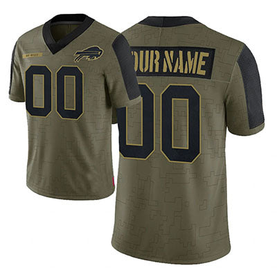 Custom B.Bills Olive 2022 Salute To Service Limited Football Jerseys - Main View