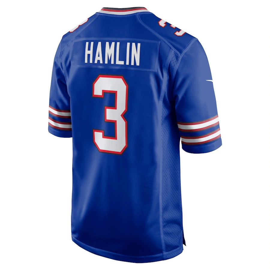 B.Bills #3 Damar Hamlin Royal Game Jersey Stitched American Football Jerseys - Main View