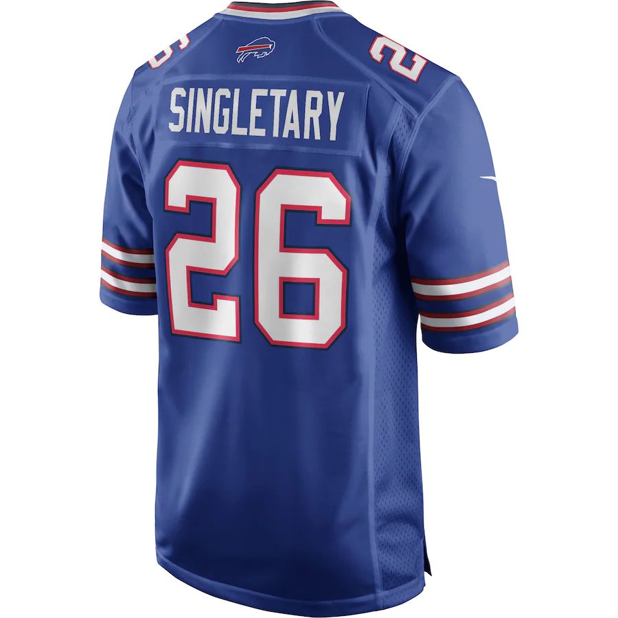 B.Bills #26 Devin Singletary Royal Game Player Jersey Stitched American Football Jerseys - Main View