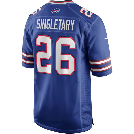 B.Bills #26 Devin Singletary Royal Game Player Jersey Stitched American Football Jerseys - Main View