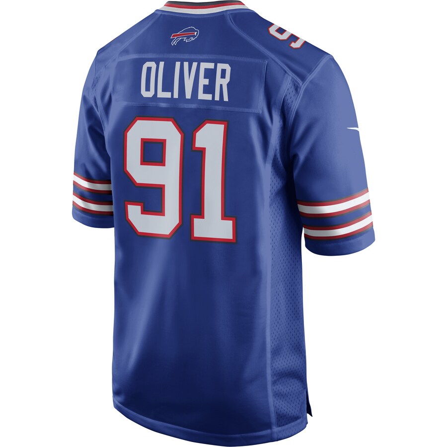 B.Bills #91 Ed Oliver Royal Team Game Player Jersey American Stitched Football Jerseys - Main View
