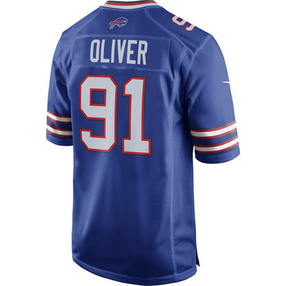 B.Bills #91 Ed Oliver Royal Team Game Player Jersey American Stitched Football Jerseys - Main View
