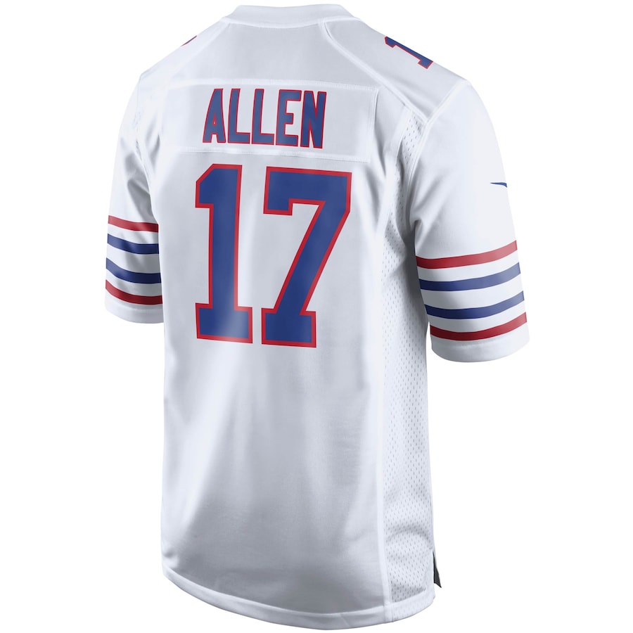 B.Bills #17 Josh Allen White Alternate Game Player Jersey American Stitched Football Jerseys - Main View
